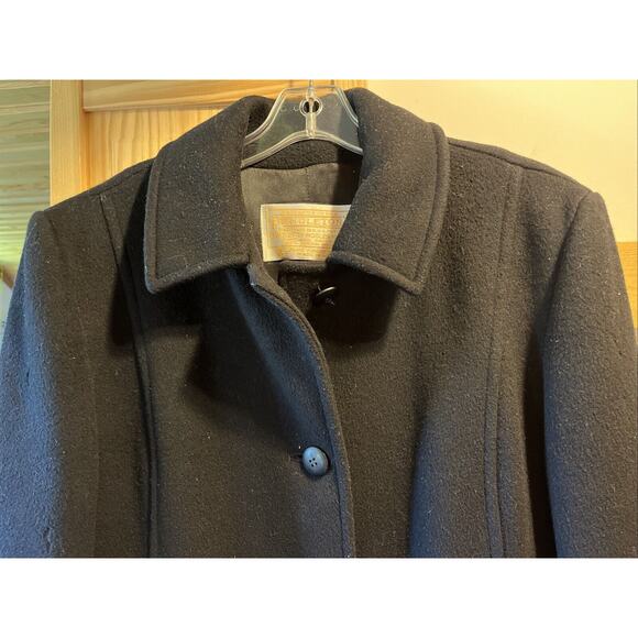 Pendleton Vintage Womens Sz 10 Virgin Wool Black Trench Coat 5 Button LS Outdoor - Picture 4 of 16
